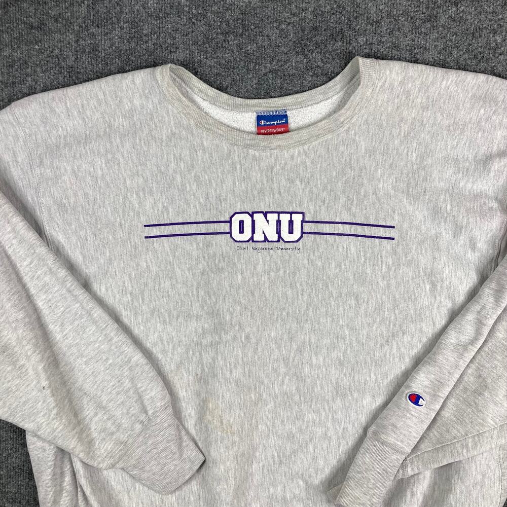 Champion‎ Sweatshirt Mens XXL Gray ONU College Graphic Pullover Crewneck Logo
